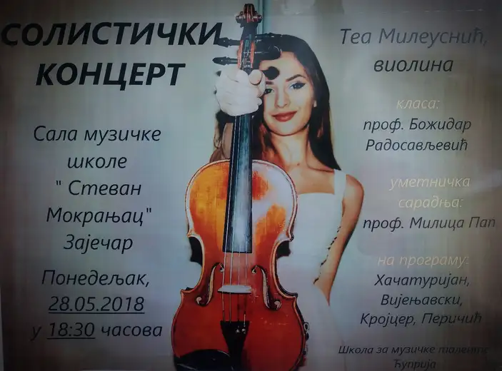 Solistički koncert violinistkinje Tee Mileusnić