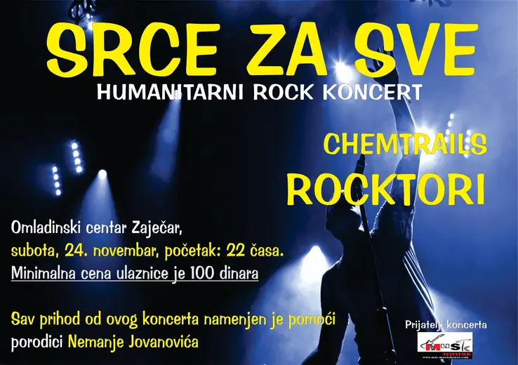 SRCE ZA SVE: Humanitarni rok koncert za pomoć porodici malog Nemanje Jovanovića
