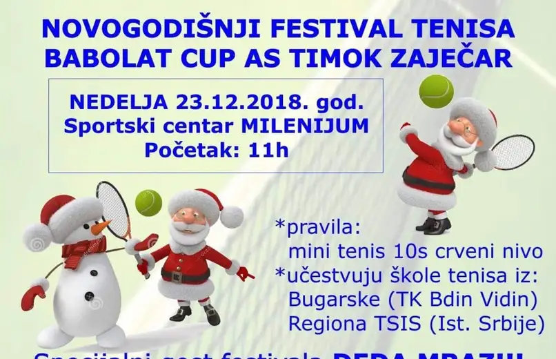 Međunarodni novogodišnji festival tenisa: Male i velike tenisere očekuju nagrade i pokloni