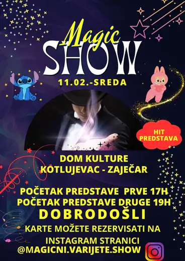 U Centru za kulturu u Kotlujevcu, 11. februara gostuje Mgični Varijete show!
