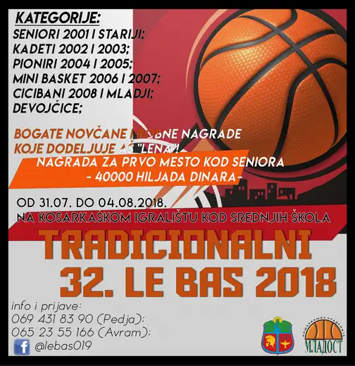 Sutra počinje 32. basket turnir "LE BAS"