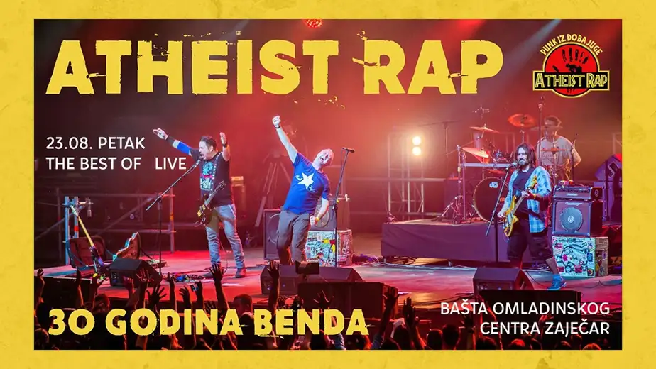 Legendarni sastav "Atheist Rap" nasupa u Omladinskom centru