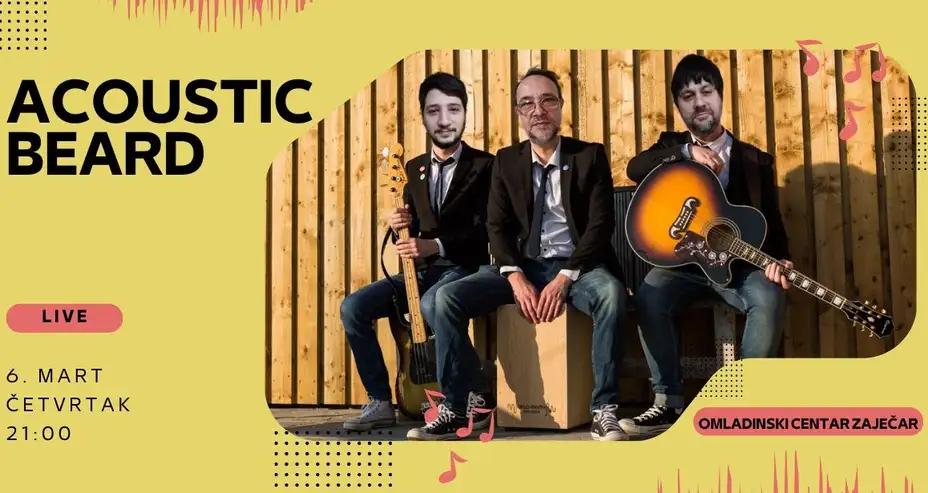 Omladinski centar: Večeras nastupa ACOUSTIC BEARD
