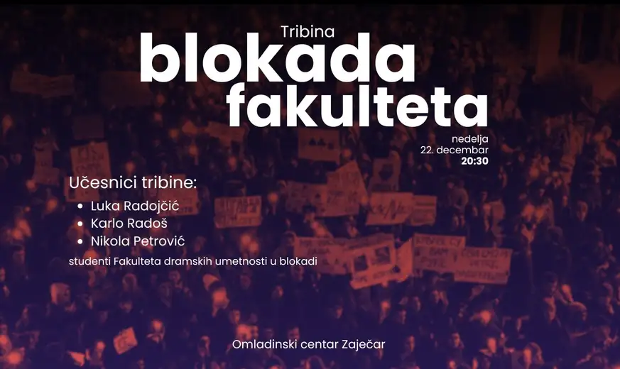 Tribina u Omladinskom centru o studentskim blokadama i protestima u Srbiji