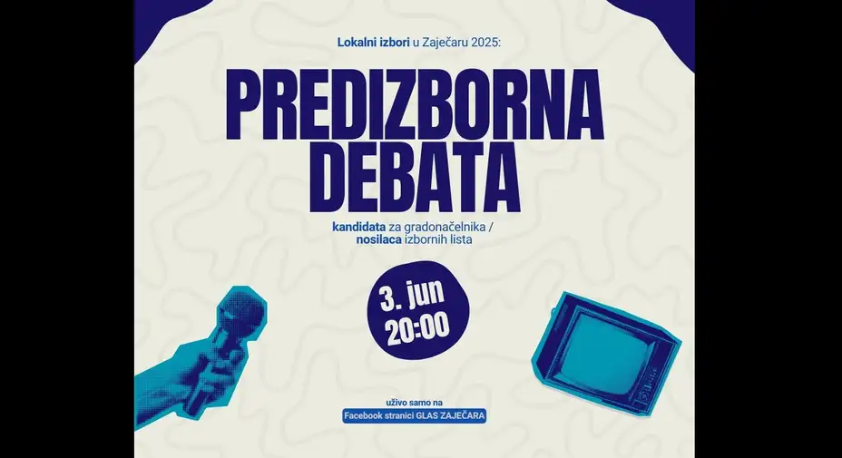 Jedina predizborna debata kandidata za gradonačelnika Zaječara večeras samo na Facebook stranici portala Glas Zaječara