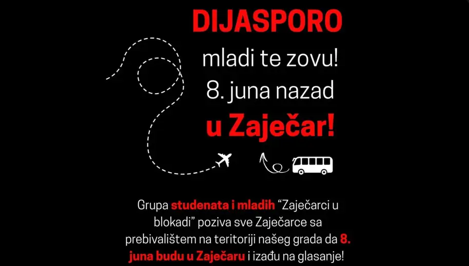 "Dijasporo, mladi te zovu! 8. juna nazad u Zaječar": Mladi pozvali ljude iz dijaspore da se vrate i glasaju