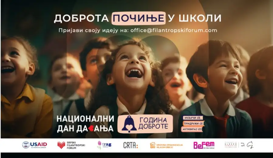 Konkurs za podršku akcijama prikupljanja sredstava za unapređenje kvaliteta obrazovanja i promociju aktivizma, solidarnosti i filantropije