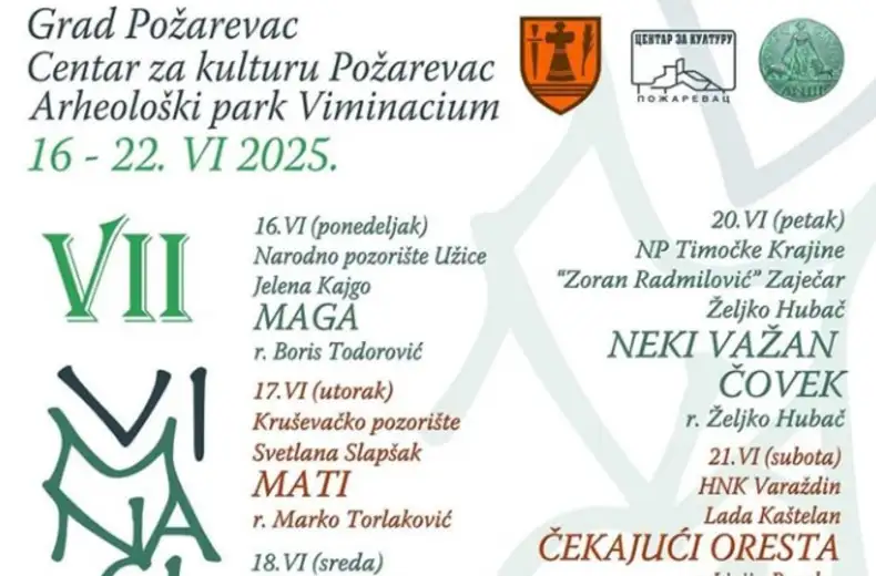 Ansambl Narodnog pozorišta Timočke Krajine ,,Zoran Radmilović”, učestvuje na festivalu „Viminacijum fest“, sa predstavom ,,Neki važan čovek”