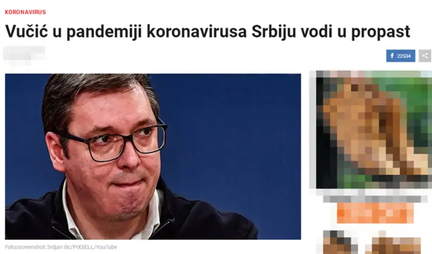 Indeks: Vučić koristi pandemiju za suspenziju institucija, ukidanje sloboda