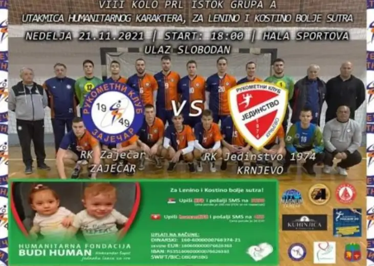 "Za Lenino i Kostino bolje sutra": Rukometna derbi utakmica na Kraljevici humanitarnog karaktera
