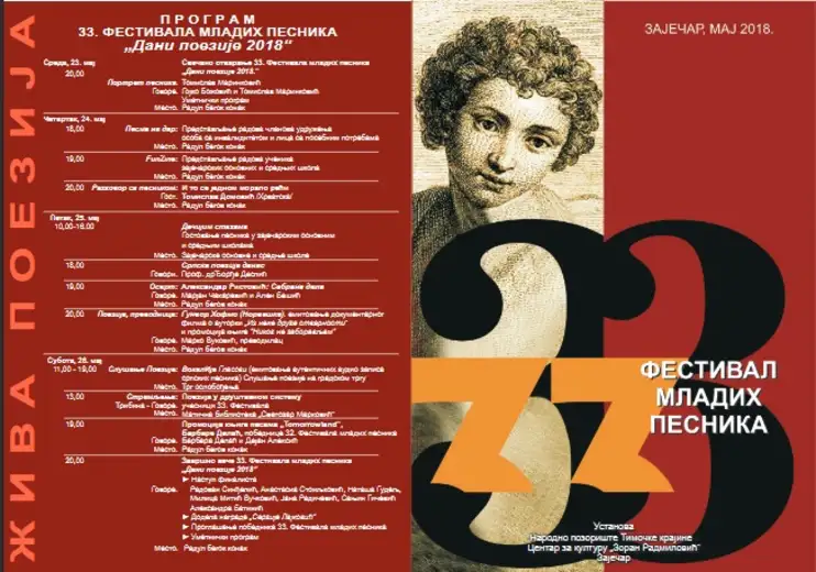 Večeras počinju 33. Festival mladih pesnika "Dani poezije 2018."