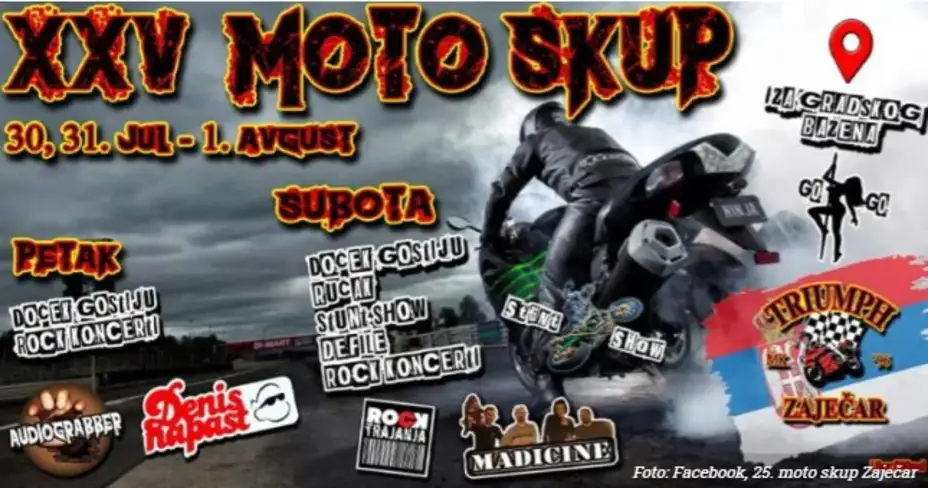 25. Moto skup u Zaječaru od 30. jula do 1. avgusta