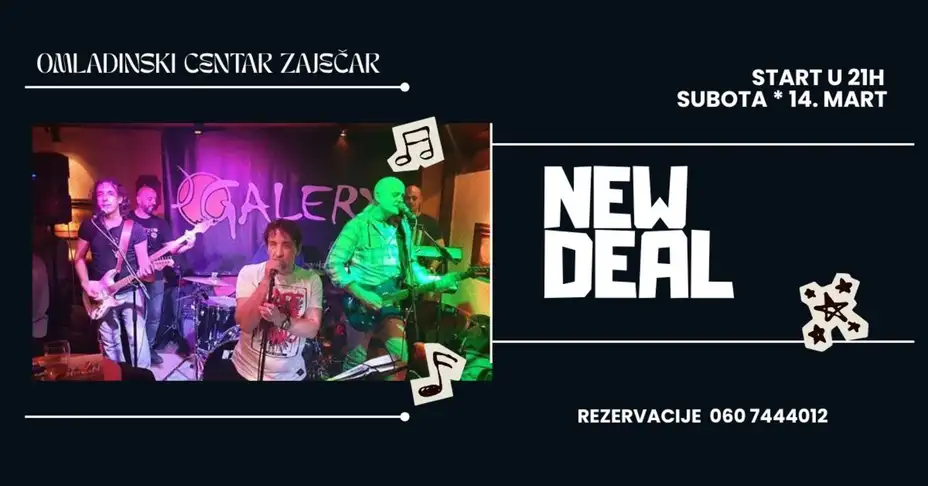 Omladinski centar: NEW DEAL u subotu