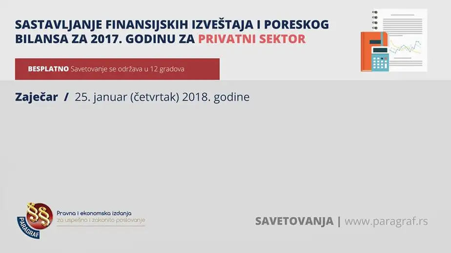 Besplatno savetovanje o izradi završnog računa u Regionalnoj privrednoj komori u Zaječaru!