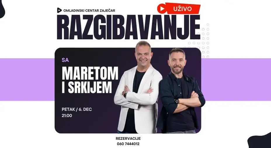 RAZGIBAVANJE UŽIVO u Omladinskom centru Zaječar!