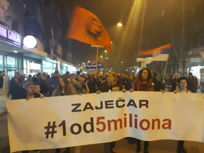 Deveti protest „1 od 5 miliona“ u petak 15. marta u Zaječaru