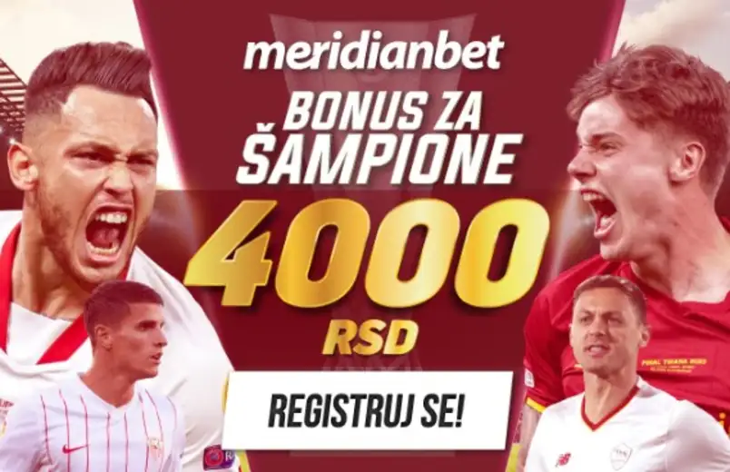 FUDBALSKI SPEKTAKL UZ MERIDIAN: Preuzmi 4.000 RSD, odigraj tiket i čeka te još „brdo“ BONUSA!