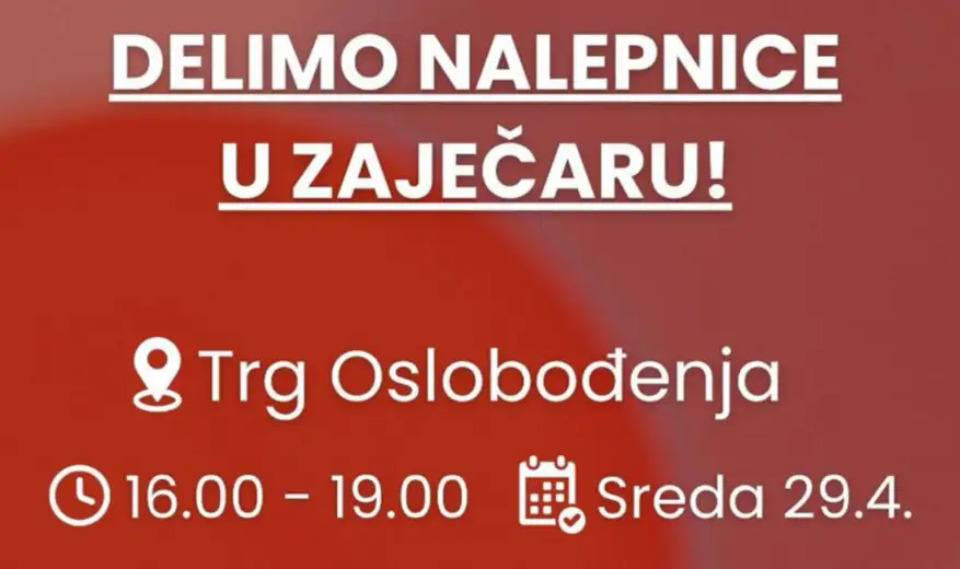 „Zaječarci u blokadi“ organizovaće danas akciju deljenja nalepnica na skveru u Zaječaru