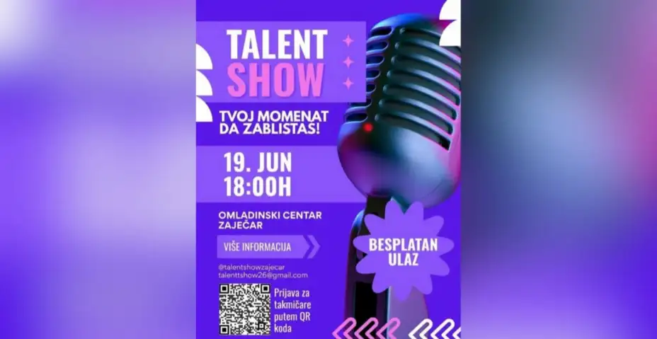 ,,Talent Show'' 2026. sutra u Omladinskom centru Zaječar