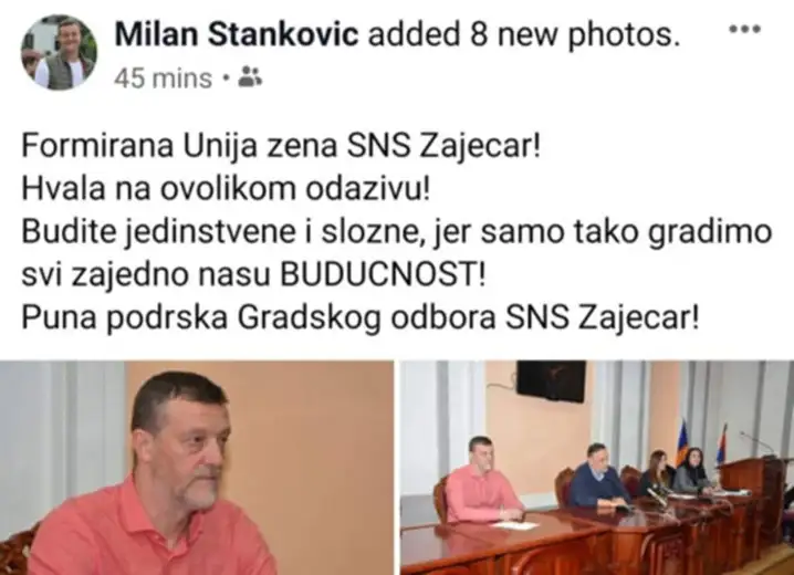 Formirana Unija žena Gradskog odbora Srpske napredne stranke u Zaječaru