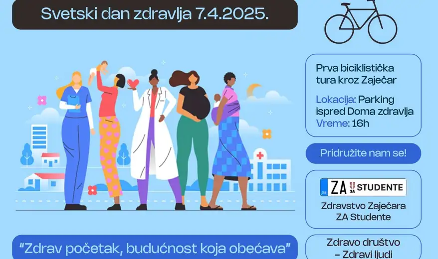 Deo zdravstvenih radnika u Zaječaru poziva na protestnu vožnju biciklama u ponedeljak 7. aprila na Svetski dan zdravlja
