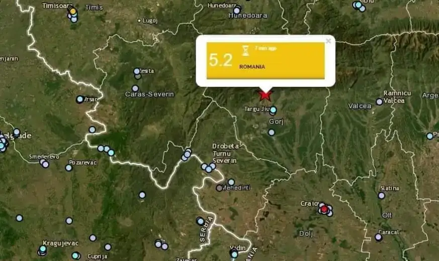 Zemljotres od više od 5 stepeni pogodio Rumuniju, osetio se u Timočkoj krajini