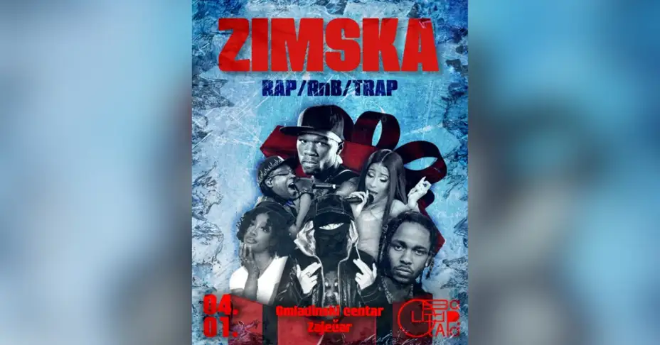 Žurka u Omladinskom centru - R&B, rap, trap, hip-hop i srodni pravci
