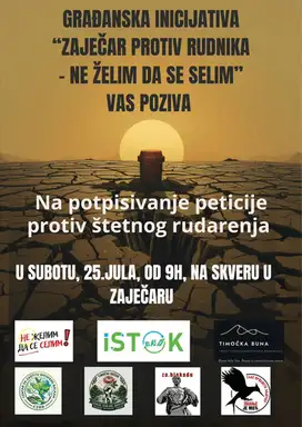 U subotu na Skveru potpisivanje peticije protiv štetnog rudarenja
