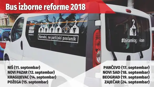 Sutra na Trgu oslobođenja "Bus izborne reforme"