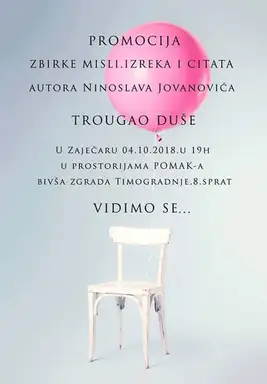 Promocija knjige Zaječarca Ninoslava Jovanovića „Trougao duše“