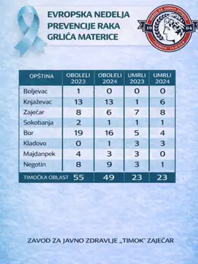 Karcinom grlića materice i dalje ozbiljan javnozdravstveni problem u Timočkoj oblasti