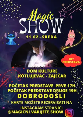 U Centru za kulturu u Kotlujevcu, 11. februara gostuje Mgični Varijete show!