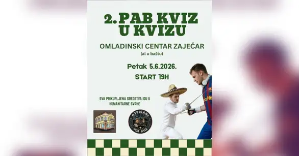 Drugi Pub kviz u Omladinskom centru u Zajecaru 5. juna