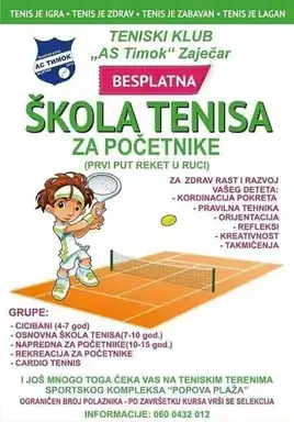 Besplatna skola tenisa na Popovoj plaži, najboljem polazniku na poklon reket