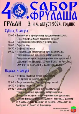 Jubilarni 40. Sabor frulaša počinje sutra u Grljanu!