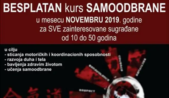 Aikido klub Timok: Besplatan kurs samoodbrane u novembru
