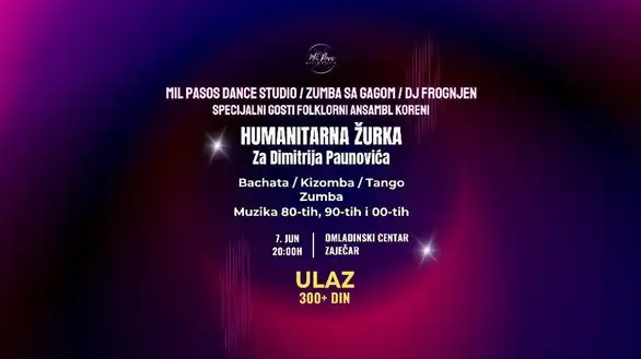 Humanitarna žurka za Dimitrija Paunovića u Omladinskom centru