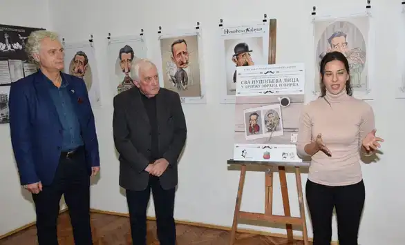 U Pozorišnom muzeju u Zaječaru otvorena izložba karikatura „Sva Nušićeva lica u crtežu Zorana Tovirca“