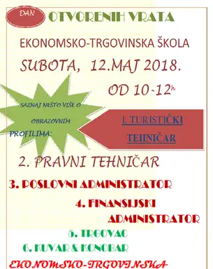 Dan otvorenih vrata u Ekonomskoj školi u Zaječaru!