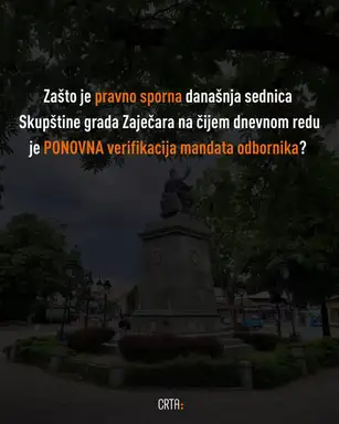 CRTA: Šta je sve sporno  u vezi sa današnjom sednicom skupštine u Zaječaru