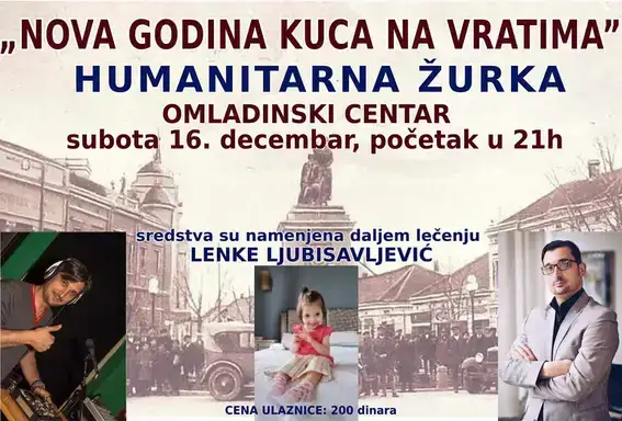 U subotu 16. decembra humanitarna žurka u Omladinskom centru
