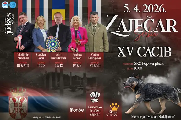 Kinološko društvo „Zaječar“ organizuje XV međunarodnu izložbu pasa svih rasa Cacib Zaječar