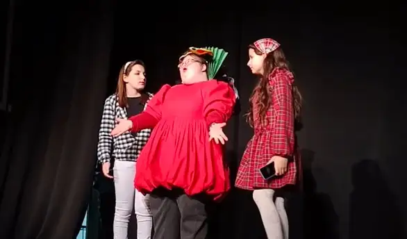 Predstava "Dečijeg centra" iz Zaječara "Senka u sopstvenom gradu" odigrana na Festivalu scenskih minijatura u Leskovcu