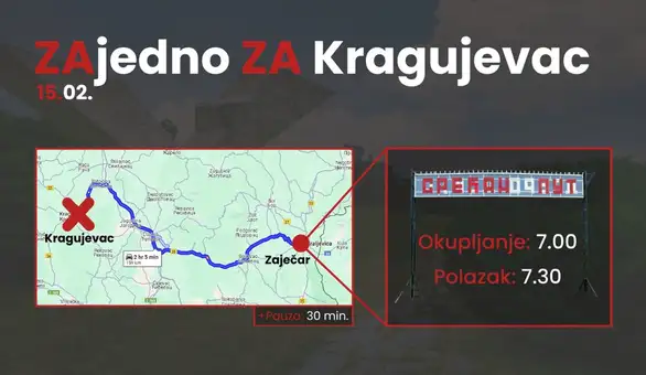 Zaječarci u blokadi pozvali na zajednički odlazak za Kragujevac: Evo kada se polazi iz Zaječara