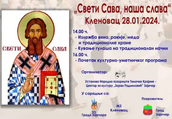 U Klenovcu za vikend manifestacija narodnog stvaralaštva " Sveti Sava, naša slava"