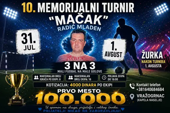 Jubilarni 10. Memorijalni turnir „Mačak“ - u malom fudbalu u Vražogrncu