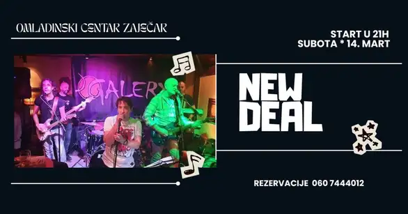 Omladinski centar: NEW DEAL u subotu