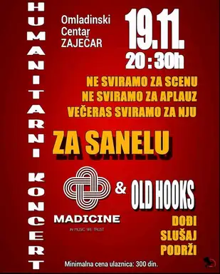 Omladinski centar: Humanitarni koncert za nastavnicu Sanelu