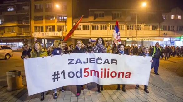 Osmi građanski protest "1 od 5 miliona" u Zaječaru u petak 8. marta