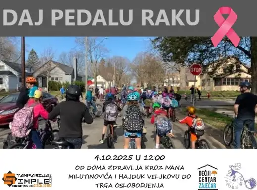 Dečiji centar iz Zaječara, priključuje se 11. biciklističkoj vožnji podrške, u okviru nacionalne kampanje „Daj pedalu raku“